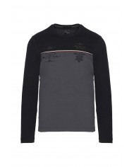 t-shirt blu scuro/grigio medio uomo con loghi | AERONAUTICA MILITARE t-shirt blu scuro/grigio medio uomo con loghi | AERONAUTICA MILITARE