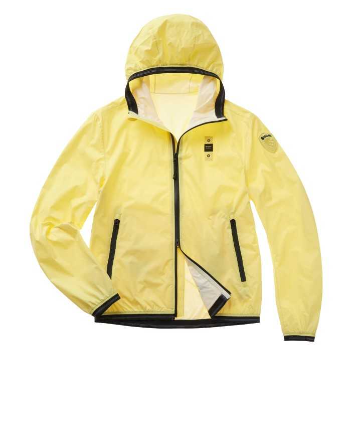 giacca a vento iris giallo da uomo con logo e scudo logata | BLAUER giacca a vento iris giallo da uomo con logo e scudo logata | BLAUER