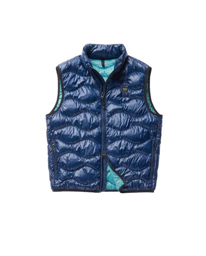 gilet smanicato blu iris da uomo con interno in contrasto | BLAUER gilet smanicato blu iris da uomo con interno in contrasto | BLAUER
