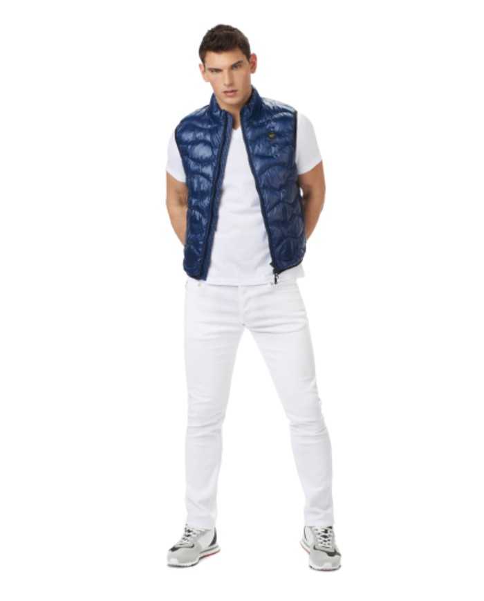 gilet smanicato blu iris da uomo con interno in contrasto | BLAUER gilet smanicato blu iris da uomo con interno in contrasto | BLAUER