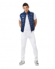 gilet smanicato blu iris da uomo con interno in contrasto | BLAUER