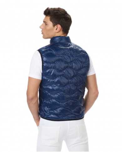 gilet smanicato blu iris da uomo con interno in contrasto | BLAUER