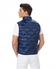 gilet smanicato blu iris da uomo con interno in contrasto | BLAUER