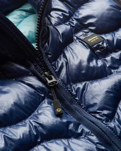 gilet smanicato blu iris da uomo con interno in contrasto | BLAUER