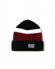berretto uomo con fasce tricolore nero, bianco e rosso con logo | EA7 berretto uomo con fasce tricolore nero, bianco e rosso con logo | EA7