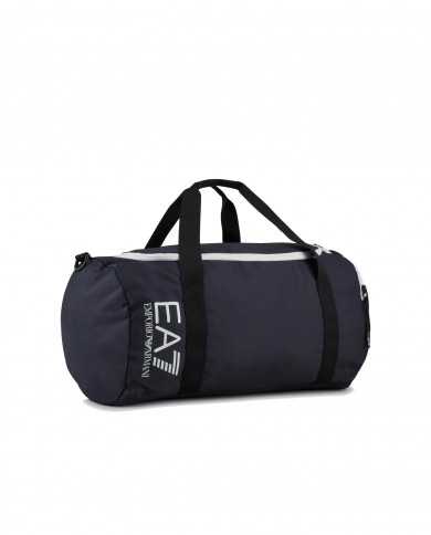 borsone nero da uomo con tracolla e patch logo ricamata | EA7