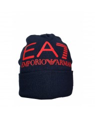 berretto blu navy da uomo con maxi logo rosso fluo | EA7 berretto blu navy da uomo con maxi logo rosso fluo | EA7