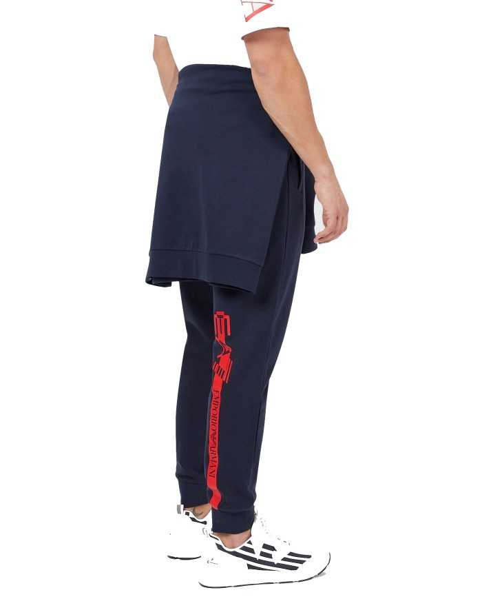 pantaloni navy blue da uomo con stripes logate rosse | EA7 pantaloni navy blue da uomo con stripes logate rosse | EA7