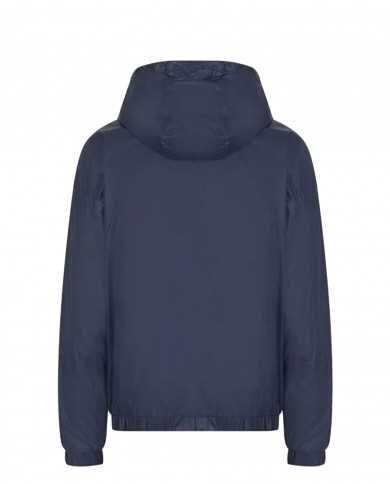 bomber impermeabile navy blue con stripes logate e logo gommato | EA7