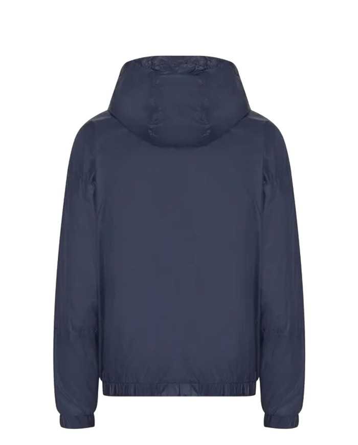 bomber impermeabile navy blue con stripes logate e logo gommato | EA7 bomber impermeabile navy blue con stripes logate e logo gommato | EA7