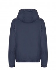 bomber impermeabile navy blue con stripes logate e logo gommato | EA7 bomber impermeabile navy blue con stripes logate e logo gommato | EA7