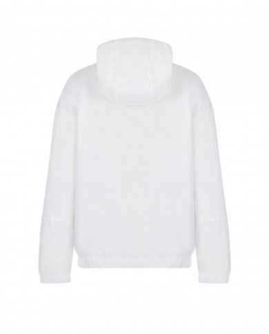 bomber impermeabile bianco con stripes logate e logo gommato | EA7