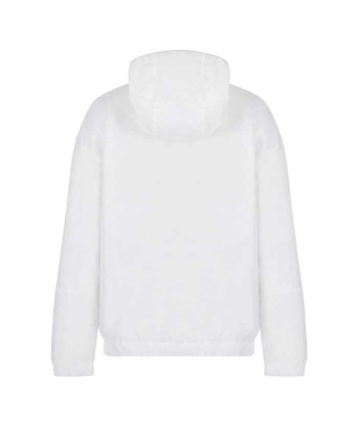 bomber impermeabile bianco con stripes logate e logo gommato | EA7 bomber impermeabile bianco con stripes logate e logo gommato | EA7