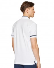 polo bianca da uomo con dettagli stripes e logo sul petto | EA7 polo bianca da uomo con dettagli stripes e logo sul petto | EA7