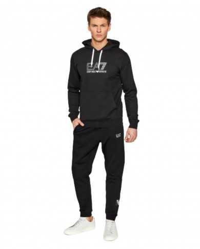 EA7 Armani Felpa Uomo 3LPM62 PJ05Z P-EE Cappuccio Cotone 1200 BLACK...