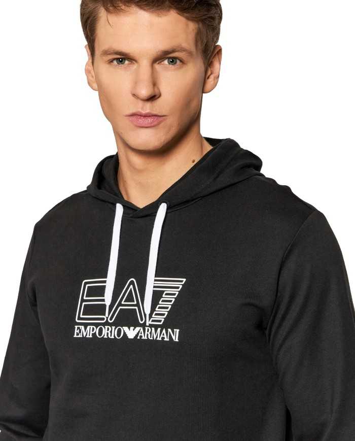 EA7 Armani Felpa Uomo 3LPM62 PJ05Z P-EE Cappuccio Cotone 1200 BLACK...