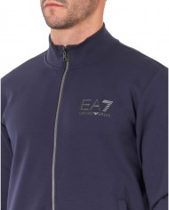 felpa navy blue da uomo con logo in rilievo argentato | EA7
