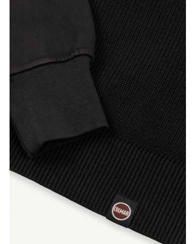 felpa nero da uomo con etichetta logata in fondo davanti | EA7 felpa nero da uomo con etichetta logata in fondo davanti | EA7