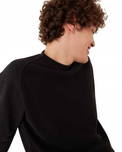 felpa nero da uomo con etichetta logata in fondo davanti | EA7 felpa nero da uomo con etichetta logata in fondo davanti | EA7