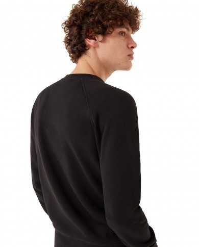 felpa nero da uomo con etichetta logata in fondo davanti | EA7 felpa nero da uomo con etichetta logata in fondo davanti | EA7