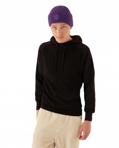 felpa nero da uomo in misto lana e cotone sul capo | COLMAR