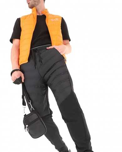pantaloni nero da uomo con inserti trapuntati e logo | EA7 pantaloni nero da uomo con inserti trapuntati e logo | EA7