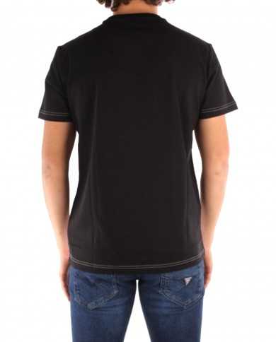 t-shirt bianca e nera da uomo con stampa logata grande sul petto | EA7 t-shirt bianca e nera da uomo con stampa logata grande sul petto | EA7