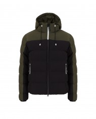 giacca bicolor imbottita nera da uomo con logo esteso sul retro | EA7