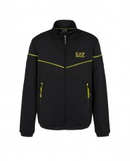 felpa nera urban design da uomo a collo alto e dettagli fluo | EA7