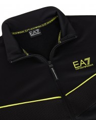 felpa nera urban design da uomo a collo alto e dettagli fluo | EA7
