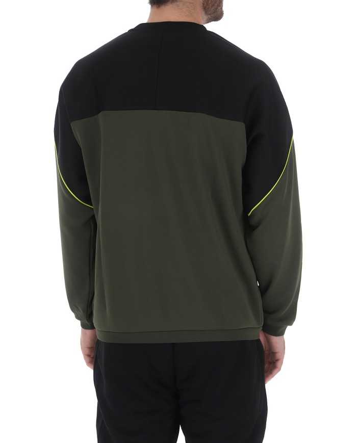 felpa forest night da uomo con dettagli stripes e logo | EA7 felpa forest night da uomo con dettagli stripes e logo | EA7