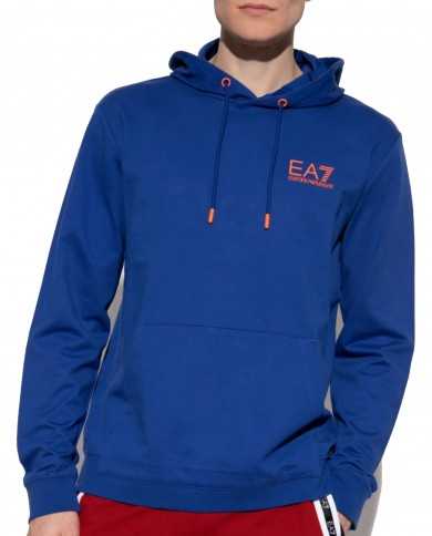 felpa mazarine blue da uomo con logo e maxi disegno | EA7