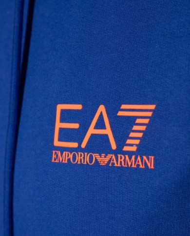 felpa mazarine blue da uomo con logo e maxi disegno | EA7