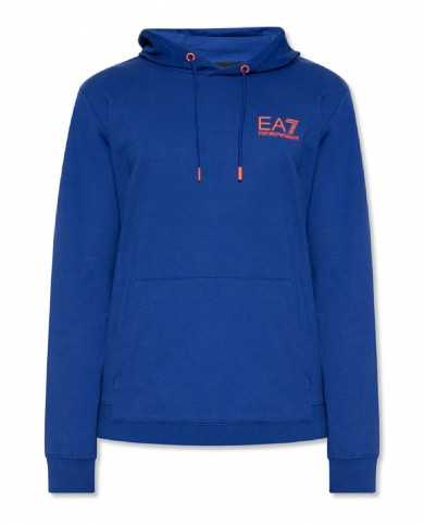 felpa mazarine blue da uomo con logo e maxi disegno | EA7