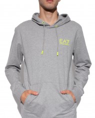 felpa medium gray melange da uomo con logo e maxi disegno | EA7