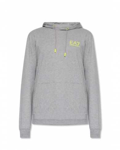 felpa medium gray melange da uomo con logo e maxi disegno | EA7