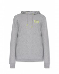 felpa medium gray melange da uomo con logo e maxi disegno | EA7