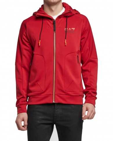 felpa red dahlia da uomo con stripes, logo e patch | EA7