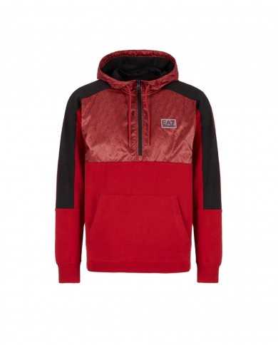 felpa red dahlia da uomo logato all-over sulla parte superiore | EA7
