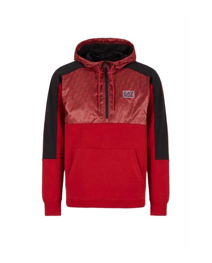 felpa red dahlia da uomo logato all-over sulla parte superiore | EA7 felpa red dahlia da uomo logato all-over sulla parte superiore | EA7