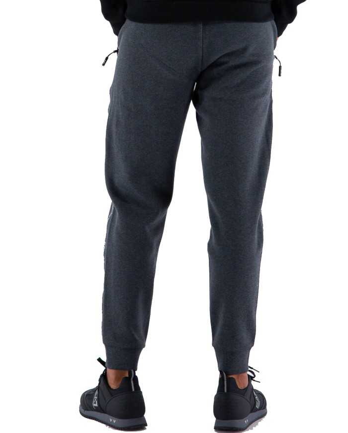 pantaloni tuta jogger carbon mel da uomo con bande logate | EA7 pantaloni tuta jogger carbon mel da uomo con bande logate | EA7