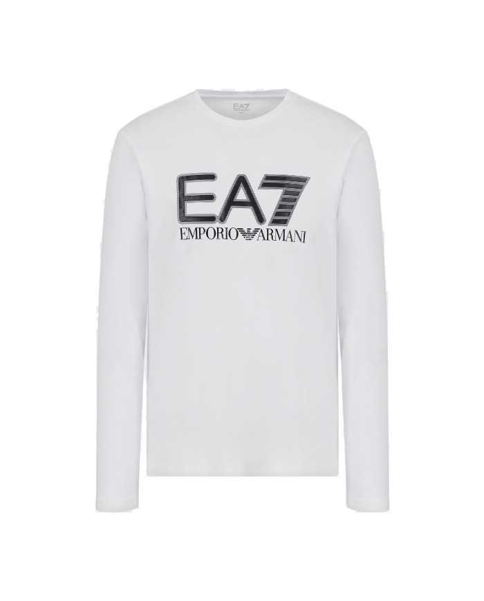 maglia bianca da uomo con maxi logo frontale | EA7 maglia bianca da uomo con maxi logo frontale | EA7
