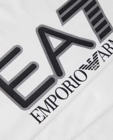 maglia bianca da uomo con maxi logo frontale | EA7