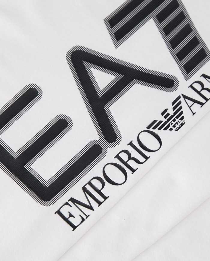 maglia bianca da uomo con maxi logo frontale | EA7 maglia bianca da uomo con maxi logo frontale | EA7