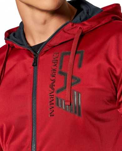 EA7 Armani Tuta Uomo 6KPV58 PJCNZ A-ET con Cappuccio Blu scuro Ross...