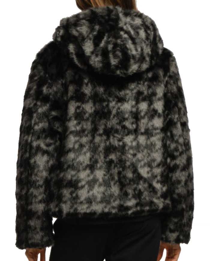 giacca nera da donna reversibile con scudo logato dentro e fuori | EA7