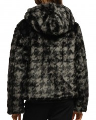 giacca nera da donna reversibile con scudo logato dentro e fuori | EA7