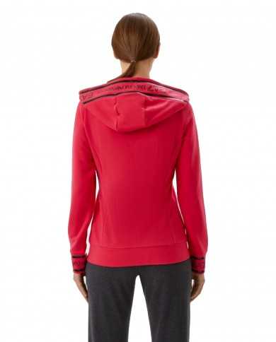 felpa rose red da donna con logo stampato in piccolo sul petto | EA7