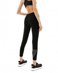 leggings nero da donna con logo piccolo e grande stripes | EA7 leggings nero da donna con logo piccolo e grande stripes | EA7