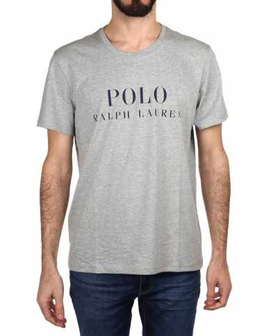 t-shirt grigia da uomo con maxi stampa logata | RALPH LAUREN